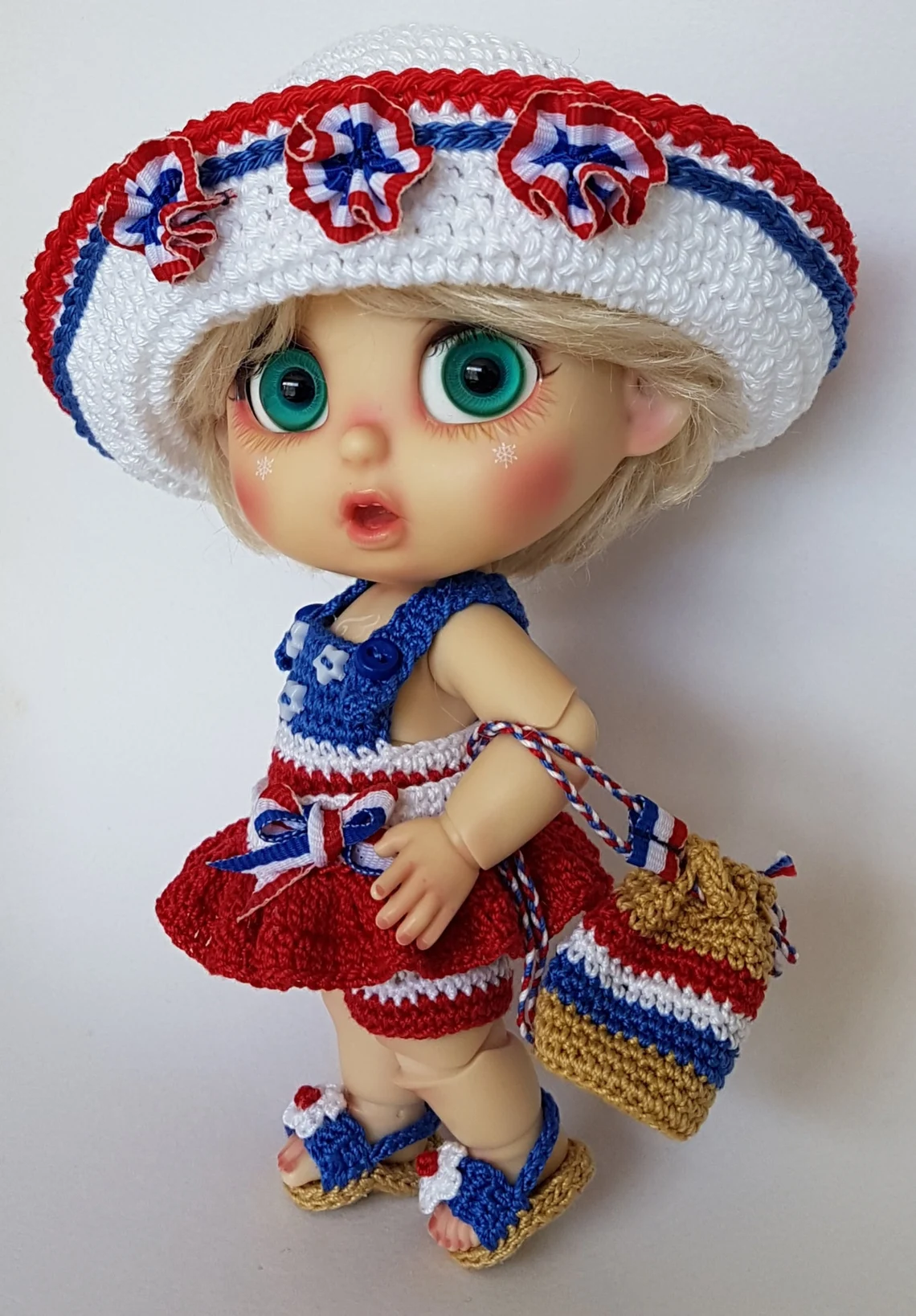 Bru Islanddoll 5 Pc Outfit Set Fourth of July