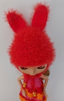 Blythe Hat Fuzzy Burned Orange Bunny