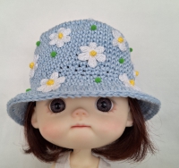 Blythe Hat Please Don't Eat the Daisies Pastel Blue