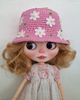 Blythe Hat  Please Don't Eat the Daisies Pink