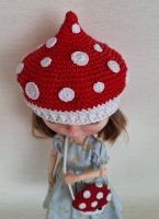 Blythe Hat and Purse Funny Toadstool