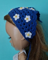 Blythe Headscarf Daisies on Blue