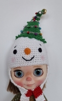 Blythe Hat Snowman with Xmastree