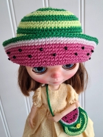 Blythe Hat and Purse Watermelon 2 (70 gram)