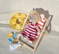 Outfit Set for Maileg "To the beach in Red and White"(70 gram)