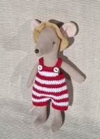 Outfit Set for Maileg "To the beach in Red and White"(70 gram)