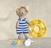 Outfit Set for Maileg "To the beach in Blue and White"(70 gram)