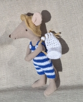 Outfit Set for Maileg "To the beach in Blue and White"(70 gram)