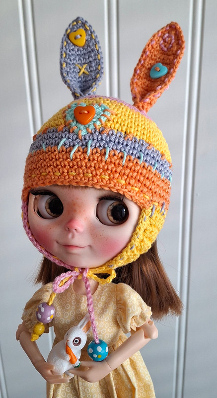 Blythe Hat " Stitched Bunny " (70 gram)