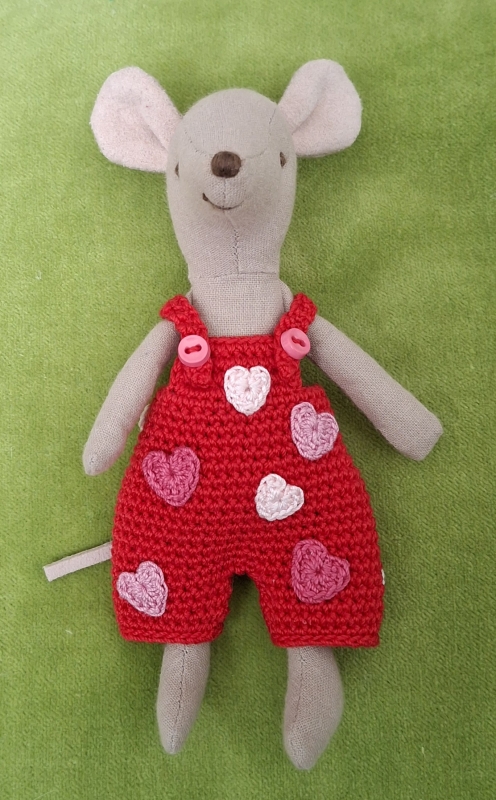 Dungaree for Maileg "Reds and Pinks"(50 gram)