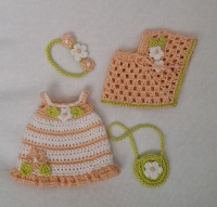 Outfit 5 Pc Set for Maileg "Sweet Pastel Orange"(70 gram)