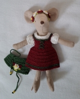 Outfit Set for Maileg "Dirndl Red Wine"(70 gram)