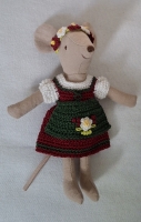Outfit Set for Maileg "Dirndl Red Wine"(70 gram)