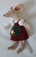 Outfit Set for Maileg "Dirndl Red Wine"(70 gram)