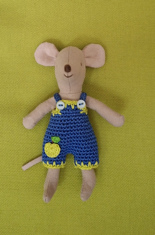 Dungarees for Maileg LITTLE SISTER/BROTHER  "An Apple a Day"(50 gram)