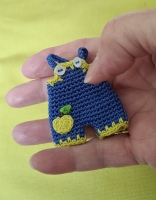 Dungarees for Maileg LITTLE SISTER/BROTHER  "An Apple a Day"(50 gram)