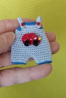 Dungarees for Maileg LITTLE SISTER/BROTHER  "Red Car"(50 gram)