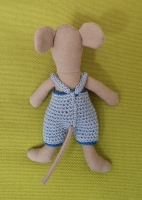 Dungarees for Maileg LITTLE SISTER/BROTHER  "Red Car"(50 gram)