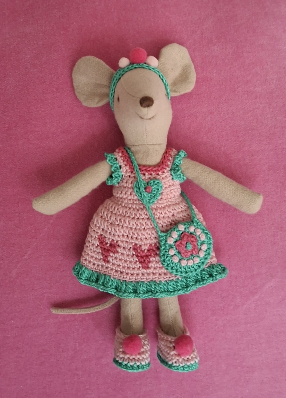 Outfit 5 Pc Set for Maileg "Sweet Hearts"(30 gram)