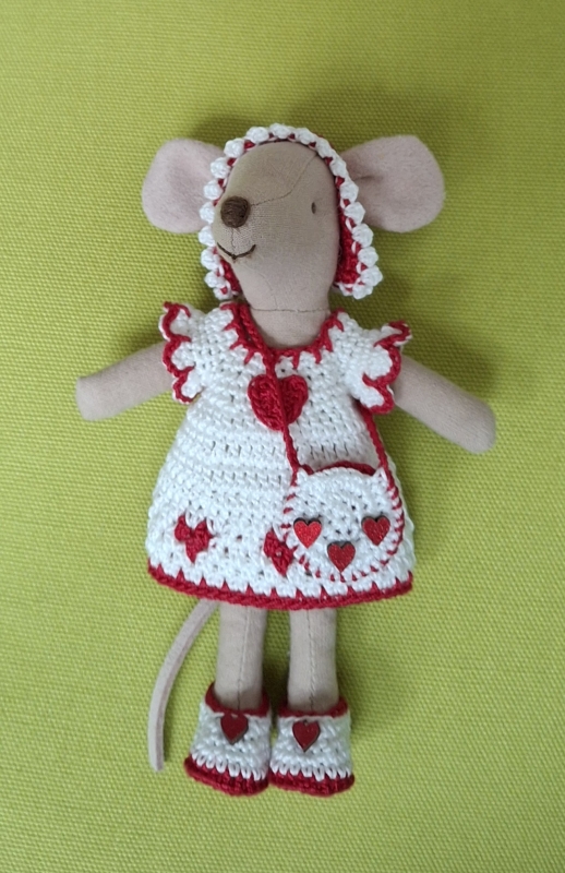Outfit 5 Pc Set for Maileg "Cosy Hearts"(30 gram)