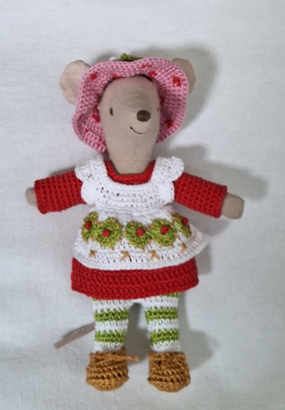 Outfit 5 Pc Set for Maileg "Strawberry Shortcake"(30 gram)