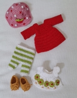 Outfit 5 Pc Set for Maileg "Strawberry Shortcake"(30 gram)