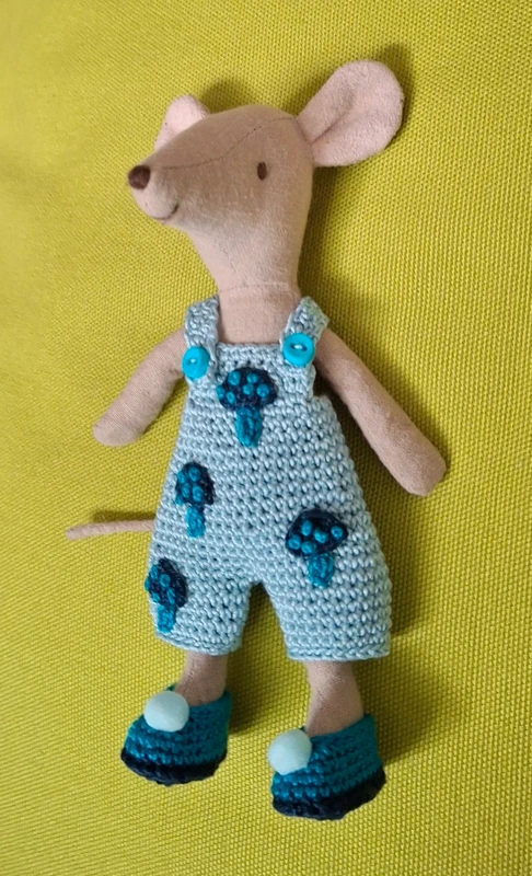 NEW! Outfit 5 Pc Set for Maileg "Blue Mushroom"(30 gram)
