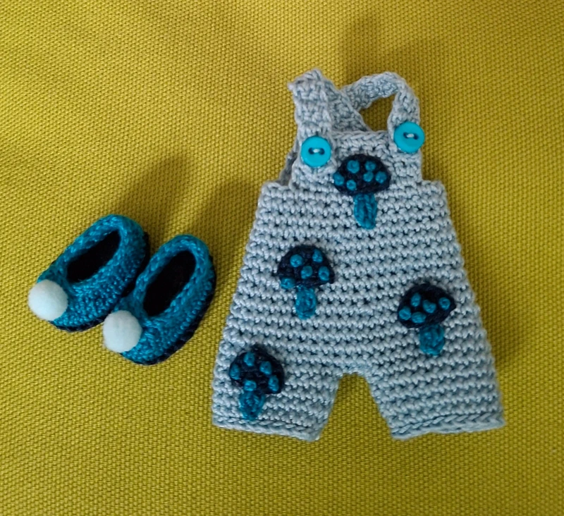 NEW! Outfit 5 Pc Set for Maileg "Blue Mushroom"(30 gram)