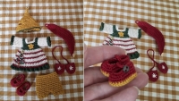 Outfit 6 Pc Set for Maileg "Girly Christmas Elf" (30 gram)