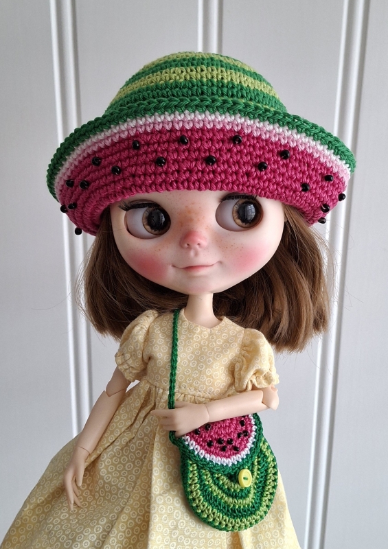 Blythe Hat and Purse Watermelon 1 (70 gram)