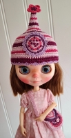 Blythe Hat and Purse "Purples and Pinks" (70 gram)
